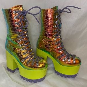 *SOLD* Current Mood Cosmic Matter Platform Boots